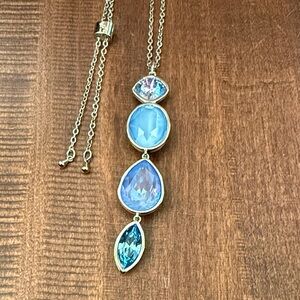 Touchstone Crystal Blue and Silver Swarovski Necklace